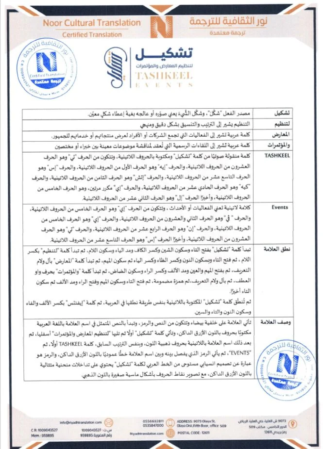 ترجمة علامة تجارية من شركة نور الثقافية للترجمة المعتمدة