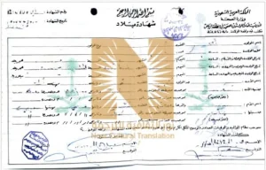 ترجمة شهادة الميلاد